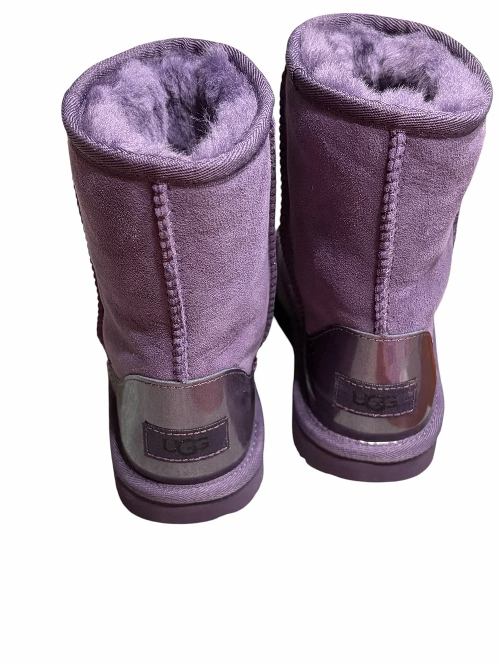 UGG Kids Purple Suede Shearling Boots - Picture 6 of 11